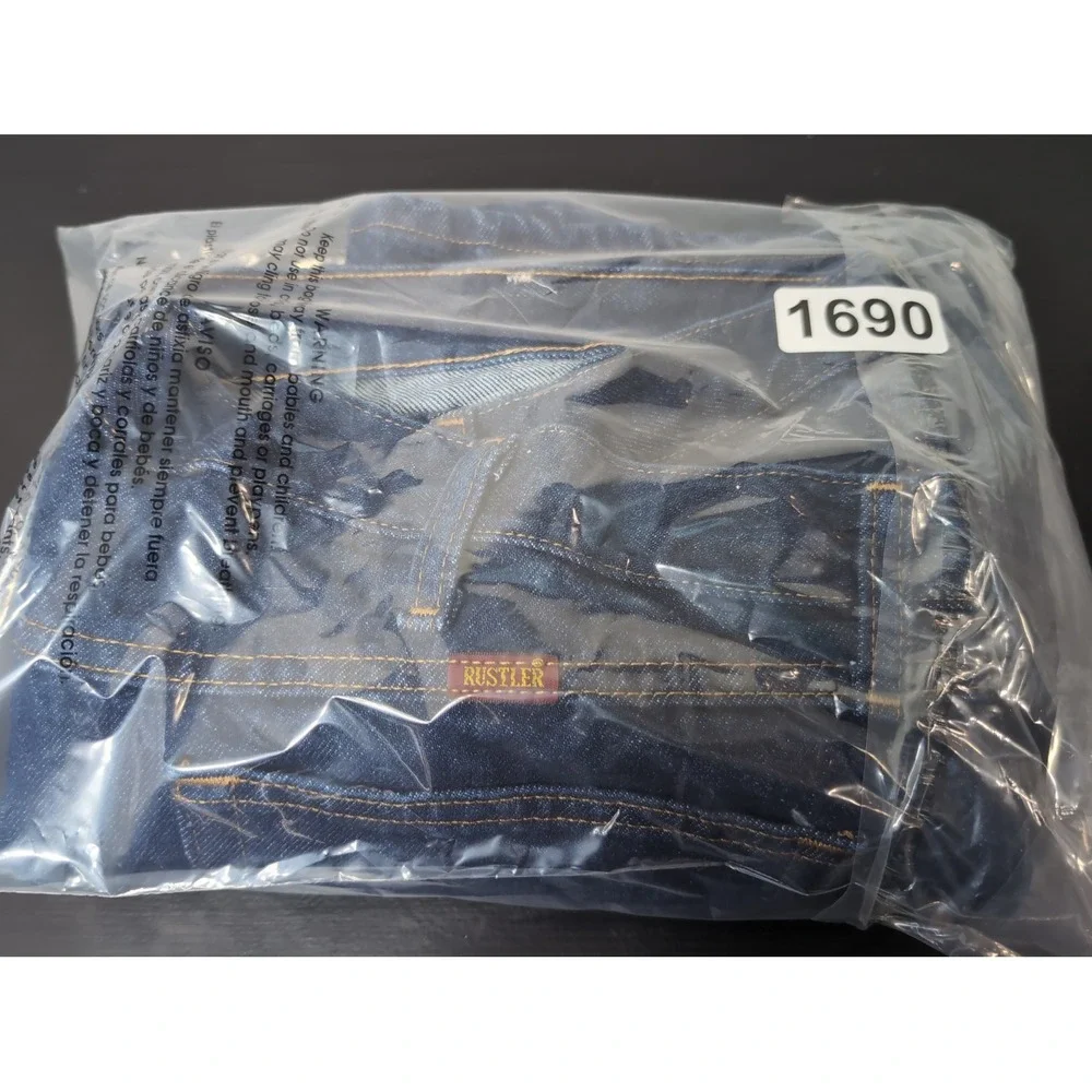 Rustler Jeans Men's 42 X 30 Dark Wash Straight Leg Stretch Western Ranch